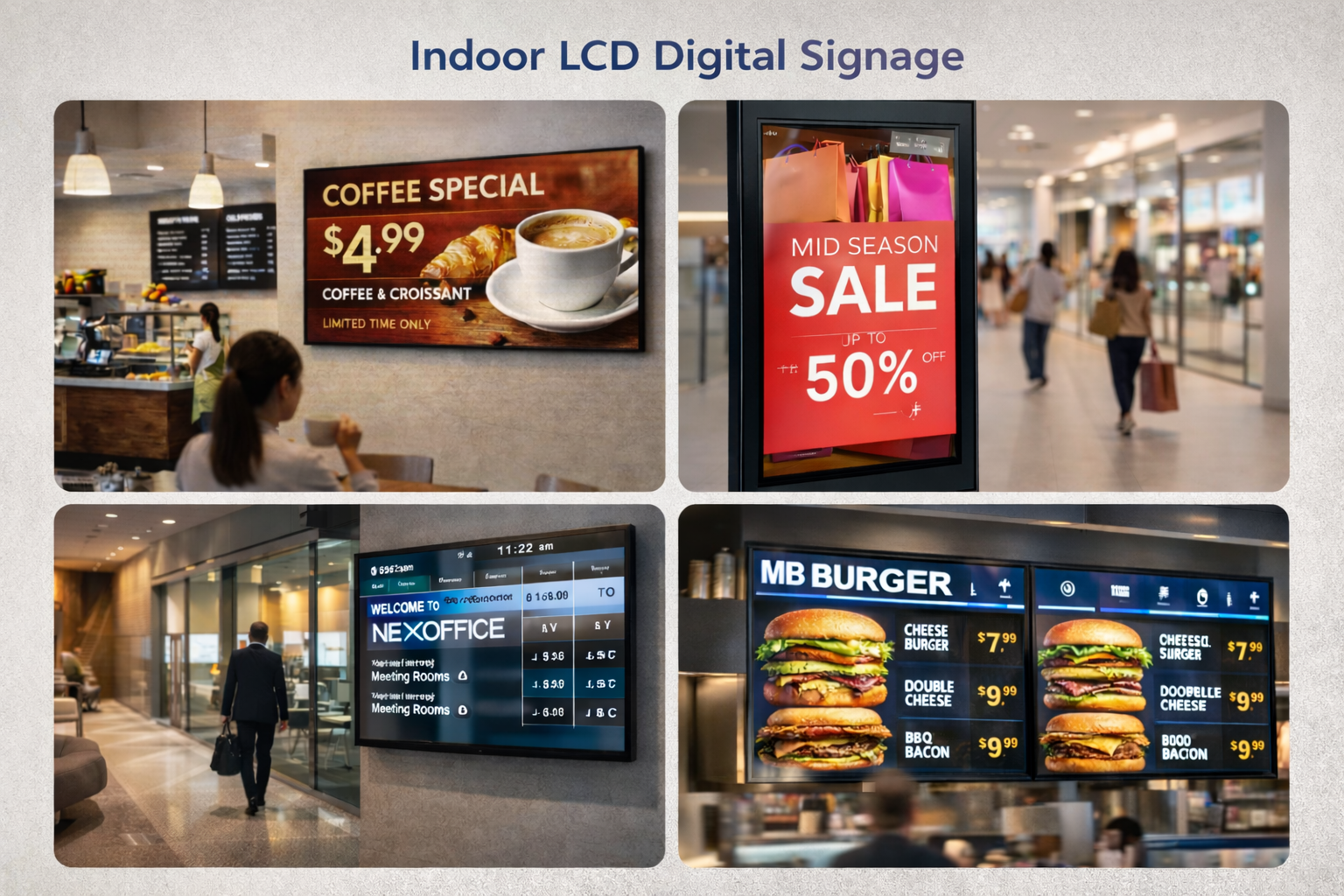 屋内デジタルサイネージの設置イメージ